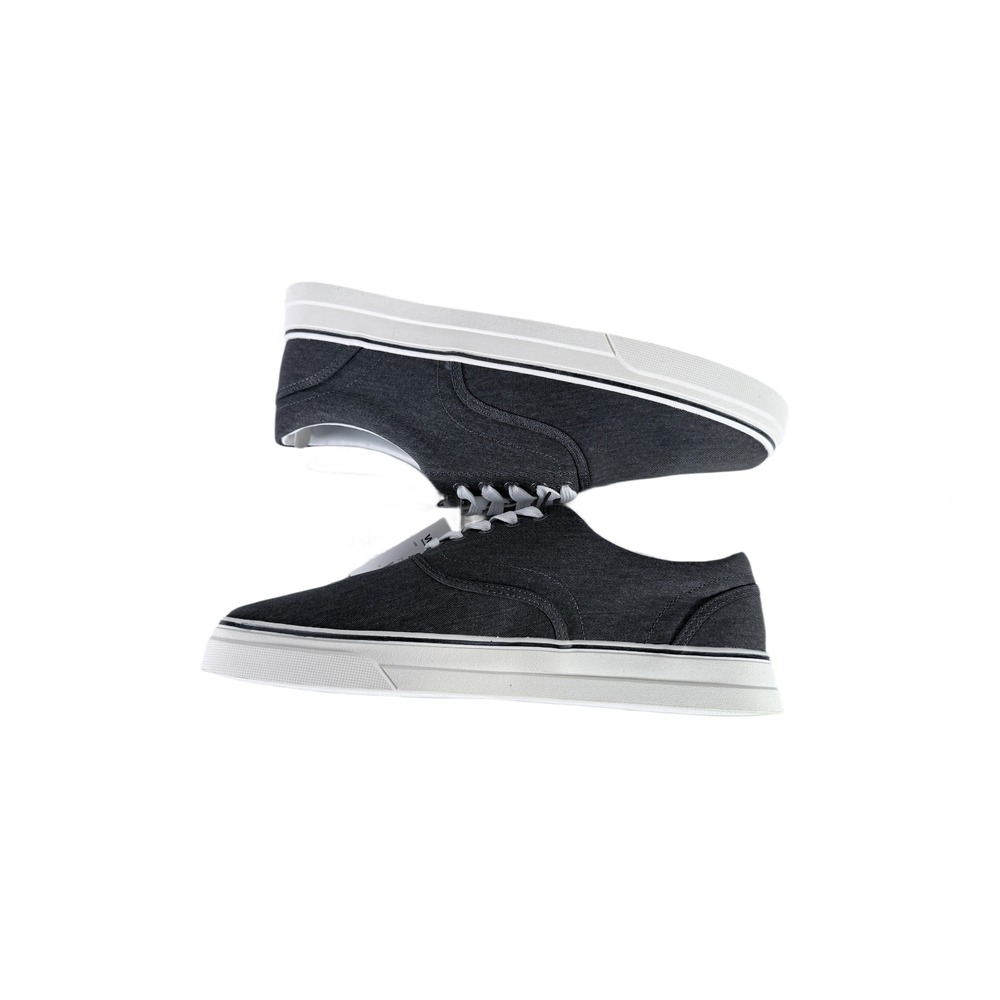 Chaps Men's Memory Foam Casual Canvas Lace-Up Sneakers Shoes Charcoal Gray - Picture 4 of 10
